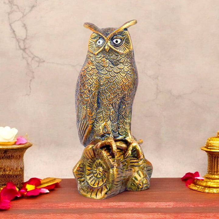  The 7.9 Inch Brass Owl Figurine Guardian of Wisdom and Insight is a beautifully crafted piece that symbolizes knowledge, wisdom, and intuition. This elegant owl figurine is made from high-quality brass, showcasing intricate detailing that highlights the owl's watchful gaze and majestic presence. 