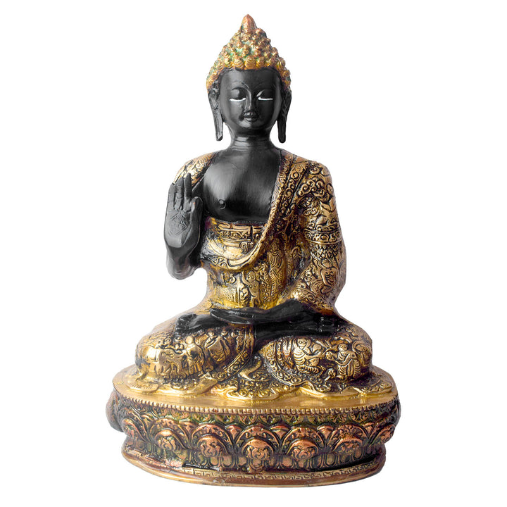  This 13-inch Buddha statue, crafted with exceptional detail, embodies tranquility and wisdom. In a peaceful sitting pose, it symbolizes deep meditation and spiritual calm. 