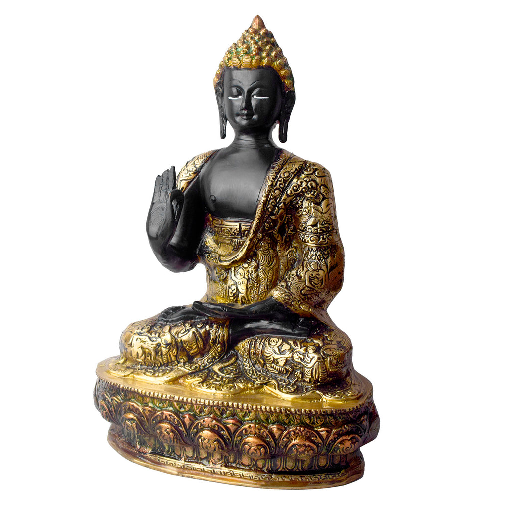  This 13-inch Buddha statue, crafted with exceptional detail, embodies tranquility and wisdom. In a peaceful sitting pose, it symbolizes deep meditation and spiritual calm. 