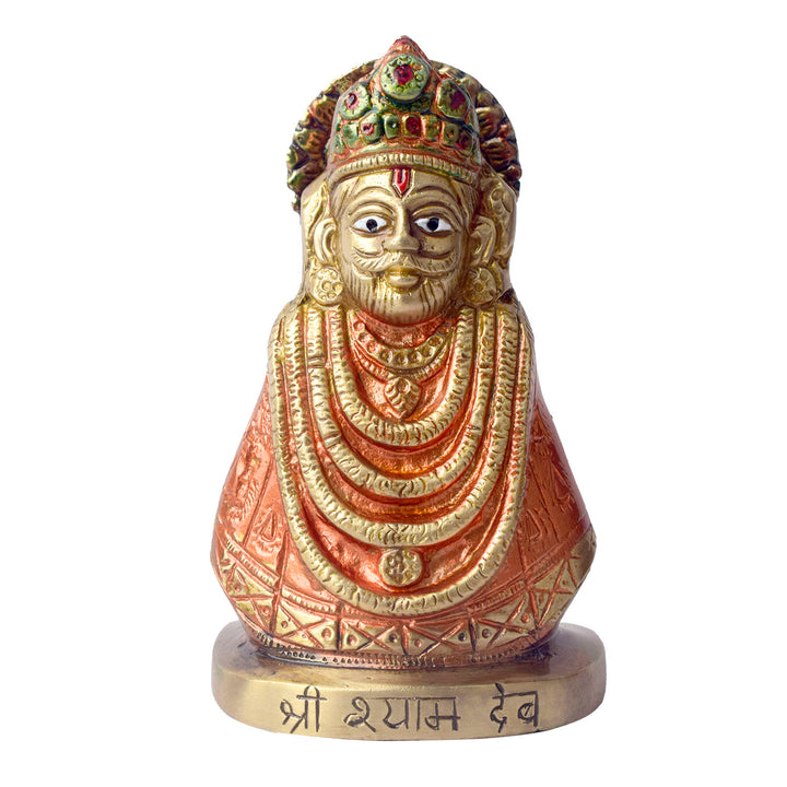 This Khatu Shyam idol is a symbol of divine grace, devotion, and spiritual protection. Crafted with exquisite detail, it beautifully captures the serene expression of Lord Khatu Shyam, a revered deity known for bestowing blessings of prosperity, health, and happiness upon his devotees.