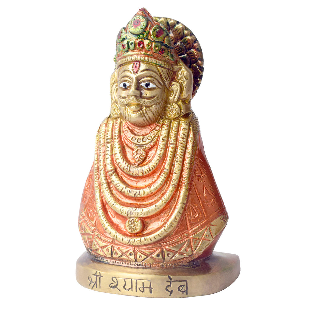 This Khatu Shyam idol is a symbol of divine grace, devotion, and spiritual protection. Crafted with exquisite detail, it beautifully captures the serene expression of Lord Khatu Shyam, a revered deity known for bestowing blessings of prosperity, health, and happiness upon his devotees.