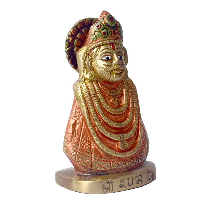 This Khatu Shyam idol is a symbol of divine grace, devotion, and spiritual protection. Crafted with exquisite detail, it beautifully captures the serene expression of Lord Khatu Shyam, a revered deity known for bestowing blessings of prosperity, health, and happiness upon his devotees.