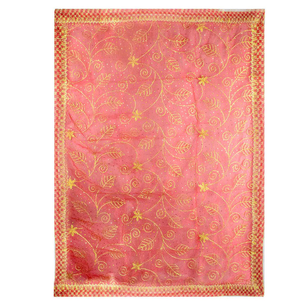 Traditional Mata Ki Chunri in red and gold, measuring 214 cm (84 inches) in length and 104 cm (41 inches) in height. This divine dupatta features an intricate golden floral vine pattern with delicate leaves and star-shaped motifs, symbolizing prosperity and devotion. The shimmering fabric is complemented by a richly designed golden border, enhancing its elegance. Ideal for pooja rituals, temple offerings, and festive celebrations.

Shop Matarani Ki Chunri, Mata Ki Chunni Online, and Big Size Chunni Online a