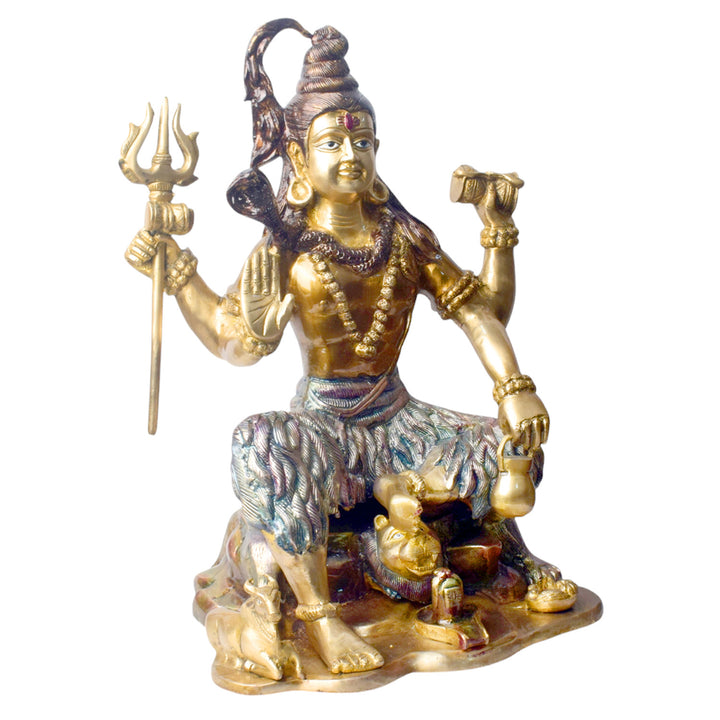 Bring divine energy and serenity into your space with this stunning 18.5-inch Brass Statue of Lord Shiva. Expertly crafted from high-quality brass, this statue beautifully depicts Lord Shiva in a powerful yet peaceful stance, symbolizing both strength and tranquility.