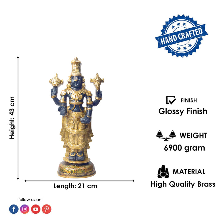 Embrace the divine power and energy of Kali Mata with this intricately handcrafted 6-inch Brass Kali Mata Idol. Known as the goddess of destruction, transformation, and liberation, Kali Mata represents the removal of negativity and the triumph of good over evil.