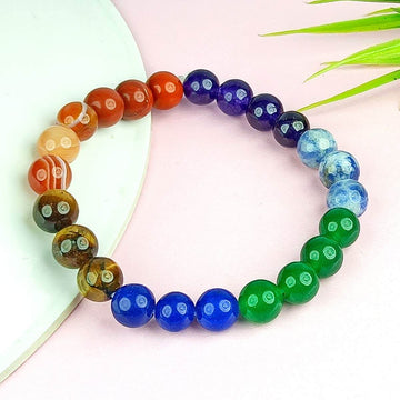 Buy Reiki Crystal Products 7 Chakra Bracelet, Black Onyx Bracelet