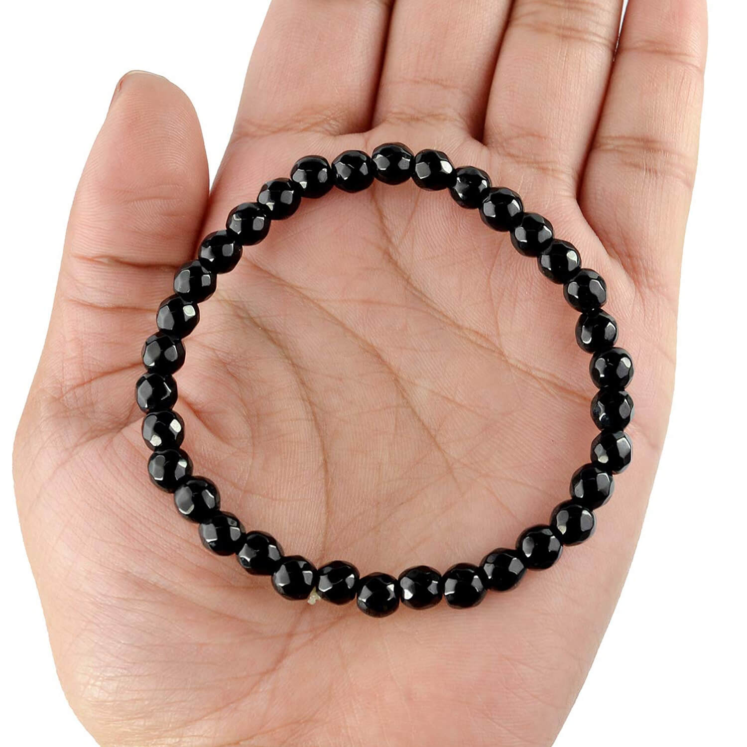 Black Sulemani Hakik Banded Agate Onyx Bracelet 8 mm Protection Bracelet  Natural Crystal Healing Bracelet Beaded